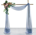 VDS Pack of 2 Panel (30 Inch X 40 Feet) Wedding Arch Draping Fabric Sheer Chiffon Fabric Drapery for Wedding Ceremony Reception Swag Backdrop Canopy Chuppah ARBO Altars Decoration (Dusty Blue)