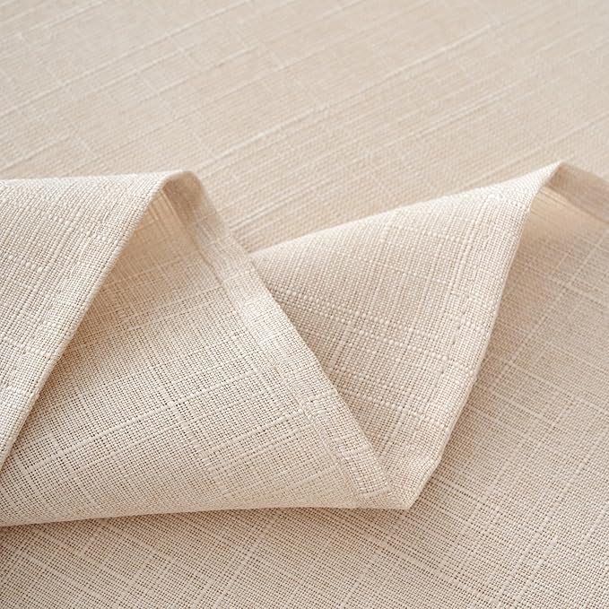 NLMUVW Linen Table Cloth for Rectangle Table, Champagne Tablecloth Water Resistant Farmhouse for Party, Kitchen Dining, 54 x 96 Inch