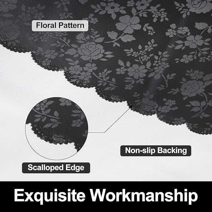 Smiry Rectangle Table Cloth, Waterproof Heavy Duty Vinyl Tablecloths, Wipeable Washable Table Cover for Kitchen and Dining Room (Black, 60" X 120")