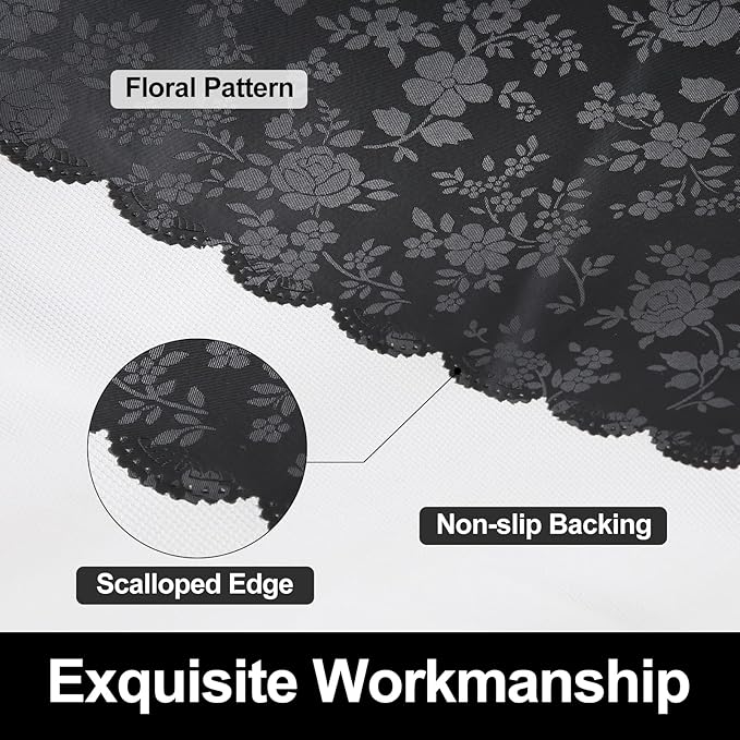 Smiry Rectangle Table Cloth, Waterproof Heavy Duty Vinyl Tablecloths, Wipeable Washable Table Cover for Kitchen and Dining Room (Black, 60" X 84")