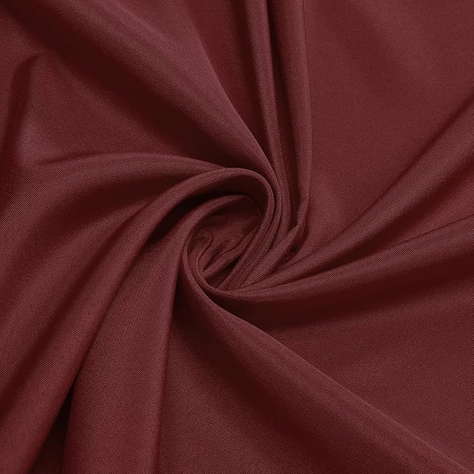 sancua Round Tablecloth - 90 Inch - Water Resistant Spill Proof Washable Polyester Table Cloth Decorative Fabric Table Cover for Dining Tables, Buffet Parties and Camping, Burgundy