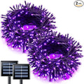 JMEXSUSS Purple Solar Lights Outdoor Waterproof, 2 Pack 100 LED Solar Halloween Lights, Purple Christmas Light for Halloween Decor Outside Tree Yard Garden