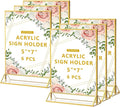 Acrylic Sign Holder, 5 x 7 Inch Gold Frames, Double-Sided Display Stand Picture Frames, Table Signs Holders for Table Menus, Offices, Weddings, Flyers and Photo (Gold, 5 x 7 Inch (6 Pcs))