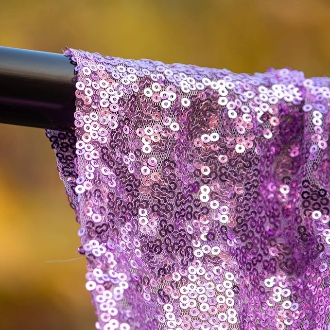 Lavender Sequin Backdrop Curtains 2 Panels 2FTx8FT Glitter Lavender Drapes Photo Backdrop Party Wedding Backdrop Glitter Baby Shower Curtain Sparkle Photography Background Curtains