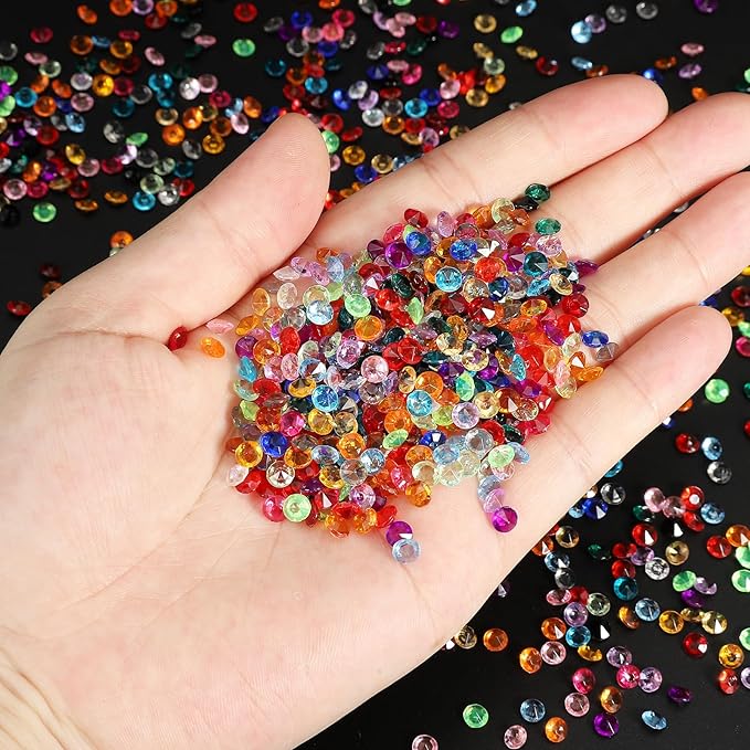 PATIKIL 10000 Pcs Wedding Table Scatter Confetti Crystals 4.5mm Acrylic Diamonds Vase Fillers Gems for Table Centerpiece Decorations Party Vase Beads, Date Red