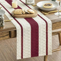 Artoid Mode Red Farmhouse Woven Rustic Table Runner, Seasonal Holiday Hollow Kitchen Dining Table Decoration for Home Party Decor 12x120 Inch