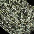 Song Xi 90pcs 4mm Natural Prehnite Gemstone Beads Faceted Round Loose Stone Beads for Jewelry Making