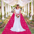 MODFUNS Sequin Aisle Runner Wedding Ceremony Hot Pink Aisle Runner Rug 4x25ft Glitter Carpet Runners Walkway Rug Bling Wedding Carpet Outdoor for Bridal Baby Shower Party Celebration
