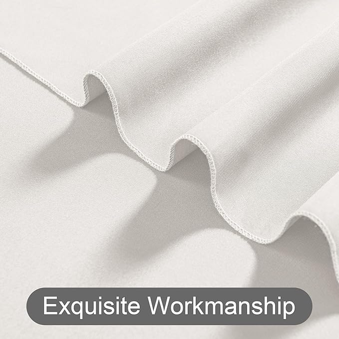 DWCN 10x10 FT Ivory Backdrop Curtains for Parties, Photography Backdrop Drapes with Rod Pockets for Wedding Decorations Stage Birthday Family Gatherings, 2 Panels 5ft x 10ft