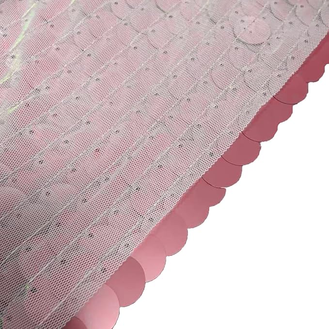 JYFLZQ Pink Payette Sequin Backdrop Curtains 4ft x 8ft 2 Panels Shimmer Wall Backdrop Big Sequin Background Thick Glitter Photo Booth Backdrops for Parties
