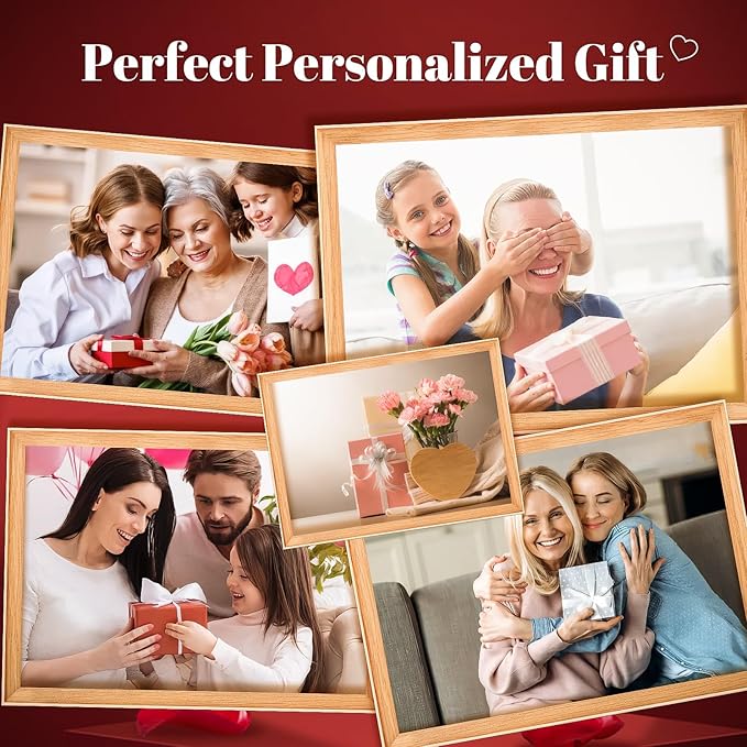 Custom Picture Frames with Photos, Customized Photo Frame with Night Light, Personalized Picture Frame, Personalized Anniversary Birthday Gifts for Women Men Him Her Girlfriend Boyfriend Couples