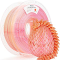 AMOLEN Silk PLA 3D Printer Filament, Dual Color Pink Orange PLA 1.75mm, Shiny Color Change Filament 3D Printing PLA Filament for Most FDM 3D Printer, 1kg Spool(2.2lbs), Peach Orange
