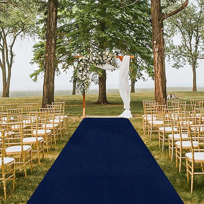 MODFUNS Navy Blue Aisle Runner for Wedding Velvet Aisle Runner Rug 4x30FT Event Carpet Runners Aisle Outdoor Party Runners Rug Aisle Floor Runnered Beach Runway for Celebration Prom Event Carpet