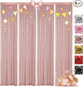 VOK Rose Gold Sequin Backdrop Curtains 4 Panels 2FTx8FT Glitter Photography Background for Wedding Birthday Christmas Party Decorations