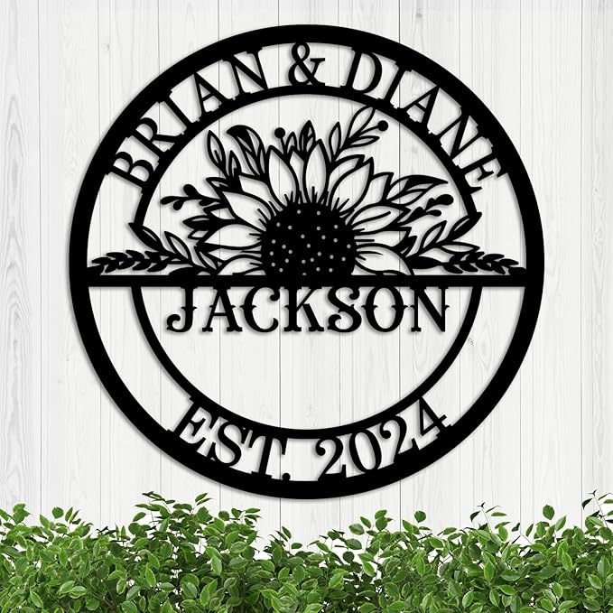 Custom Metal Sign – Personalized Wedding Sign, Last Name Established Sign, Family Name Sign, Perfect Anniversary Couple Gift