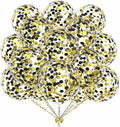 50pcs Gold Black Foil Confetti Balloons,12 inch Latex Balloon with Gold Black Confetti Inside for Birthday Family Party Graduation Decorations