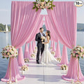 50×12ft Wrinkle Free Pink Backdrop Curtain for Wedding Parties, 10 Panels 5×12ft Long Soft Silky Polyester Backdrop Drapes Baby Pink Photo Back Drop Curtains for Party Photography Background Cloth