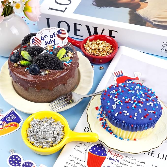 Dazzjoy Patriotic Sprinkles, 4th of July, Edible Patriotic Sprinkles for Cake Decorating, 150g/5.29oz, Cake Decoration & Cupcake Topper, Wedding Party Valentines Supplies