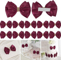Dark Red Ribbon Bow 4'' Premade Satin Red Bows, Burgundy Gift Bows with Rhinestone, Wrapping Bows for Presents, Greeting Cards, Treat Bags, Valentines Bows for Gift Wrapping-12 Counts