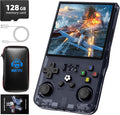 R36MAX Retro Handheld Game Console, 4.0 Inch 720x720 IPS Screen, Built-in 22,000+ Classic Game, Portable Hand Held Open Source Linux System, 4000mAh Battery Retro Gaming Console (Gray 128GB)