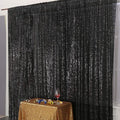 Juya Delight 4ft x 7ft Black Sequin Photo Backdrop Curtain for Wedding Party Decoration Festival Ceremony