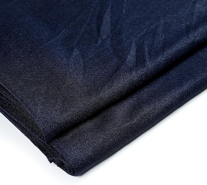 VDS Pack of 2 Panel (30 Inch X 20 Feet) Wedding Arch Draping Fabric Sheer Chiffon Fabric Drapery for Wedding Ceremony Reception Swag Backdrop Canopy Chuppah ARBO Altars Decoration (Navy Blue)