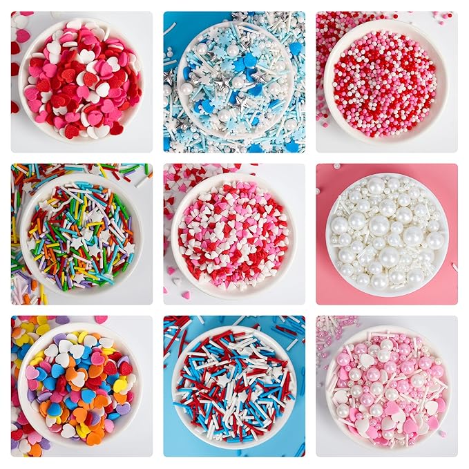 Edible Patriotic Sprinkles for Cake Decorating,Red White and Blue Jimmies Stars Sprinkle Mix, 100g/3.53oz, American Team USA Sprinkles,Baking, Ice Cream,Cookies,Cupcake Topper,Holiday Party Decorations
