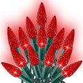 Dazzle Bright C6 Christmas String Lights, 100 LED 33 FT Waterproof Connectable Green Wire Fairy Lights, 8 Modes Christmas Lights for Indoor Outdoor Home Garden Yard Xmas Tree Decorations (Red)