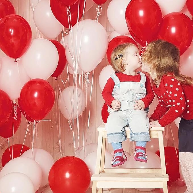 110pcs Red Balloons 12 Inch Bright Red Latex Balloon Garland Arch Kit for Birthday Baby Shower Anniversary Graduation Wedding Party Decorations