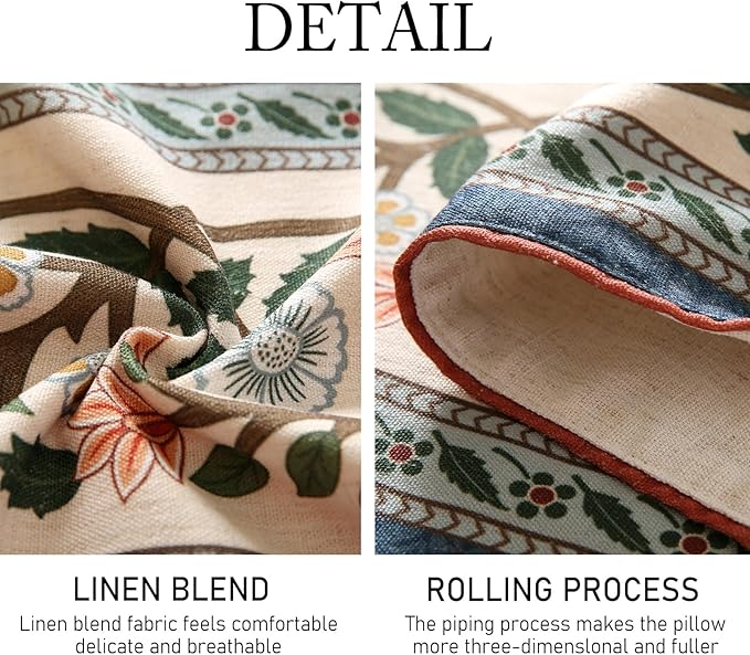 ISAENNE Designer Vintage Elegant Linen Table Runner 71 Inches Long,Colorful Flower Pattern Soft Table Runners for Dining Tables,Thanksgiving,Kitchen Tables,Christmas,12"*71"-Naples C