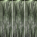 3 Pack 3.3 x 8.2 ft Matte Green Foil Fringe Backdrop Curtains, Tinsel Streamers Party Decorations, Fringe Backdrop, Door Shimmer for Graduation, Birthday Party