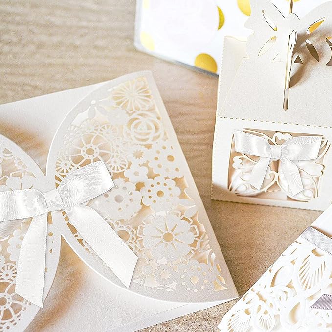 114 Pack Twist Tie Bows for Treat Bags 3" White Satin Ribbon Bows for Package Craft, Gift Wrapping Decoration, Candy Bags, Bakery Bags, Wedding, Baptism, Tableware Decor Party Decoration