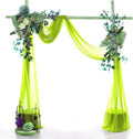 VDS Pack of 1 Panel (30 Inch X 20 Feet) Wedding Arch Draping Fabric Sheer Chiffon Fabric Drapery for Wedding Ceremony Reception Swag Backdrop Canopy Chuppah ARBO Altars Decoration (Parrot Green)