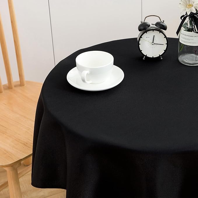 2 Pack Small Square Table Cloth 36X36 Inch Black Washable Fabric Tablecloth Polyester Solid Table Cover for Night Stand End Table Side Table Outdoor Indoor