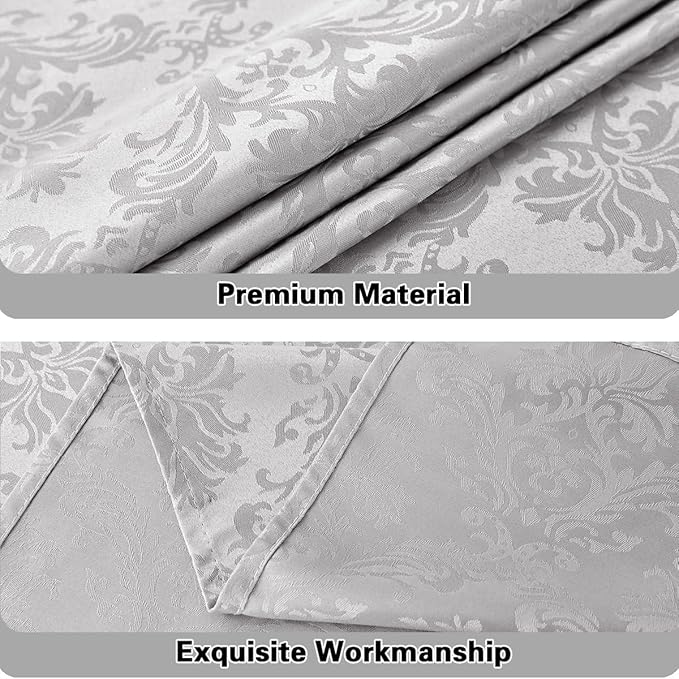 Jacquard Tablecloth Rectangle for Table, Waterproof & Non Slip Fabric Table Cloth for Dining Tables, Parties and Buffet Decorative Tables Cover, 60 x 84 Inch Grey