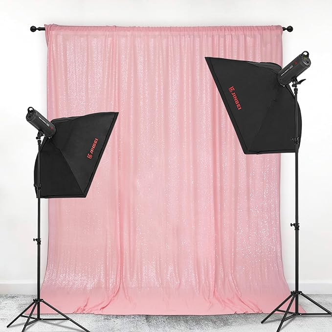 PartyDelight Sequin Backdrop Pink 6FTx6FT Wedding Curtain Special Events Party