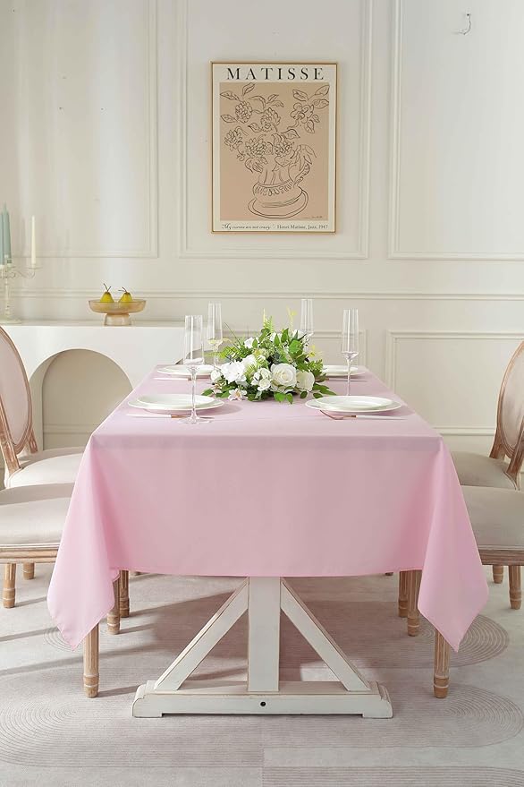 Craft And Party Rectangle Tablecloth, 70 x 120 Inch Pink Tablecloth, Polyester Fabric Washable Table Cloth for Home, Party, Wedding or Restaurant Use.