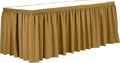 Ultimate Textile Pleat Polyester Fabric Table Skirt - Machine Washable Flame Resistant with Clips for Events, Weddings & Trade Shows, Cut & Sewn in Paterson, NJ - Gold, 21' Shirred Pleat
