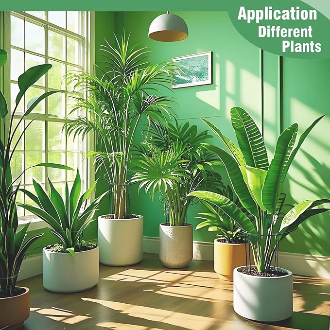 12 Pack Tall Snake Plant Support Stakes, 10" W x 24" H Half Round Peony Cages and Supports for Indoor and Outdoor Plants, Plant Cage Ring Support for Flower,Hydrangea, Peony, Tomato, Rose Bush