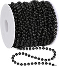 100 Feet Garland for Christmas Tree, Black Christmas Beads Decorations, Xmas Tree Decorations Artificial Pearl Garland Chain for Home Fireplace Curtains Decor Xmas Party Decor