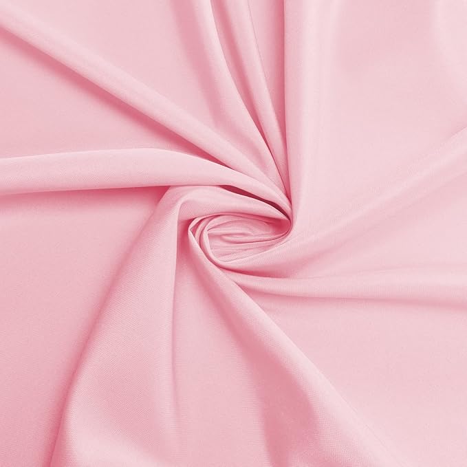 sancua Round Tablecloth - 108 Inch - Water Resistant Spill Proof Washable Polyester Table Cloth Decorative Fabric Table Cover for Dining Tables, Buffet Parties and Camping, Pink