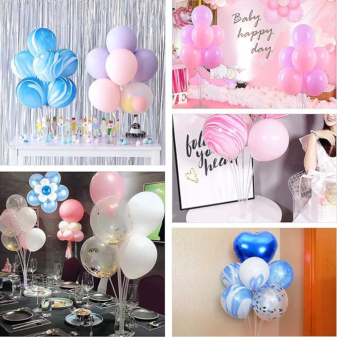 10 Sets Balloon Stand Kit, Reusable Clear Balloon Stands for Table, Balloon Centerpieces for Tables Suitable for Birthday Decorations Party Wedding Graduation Decorations
