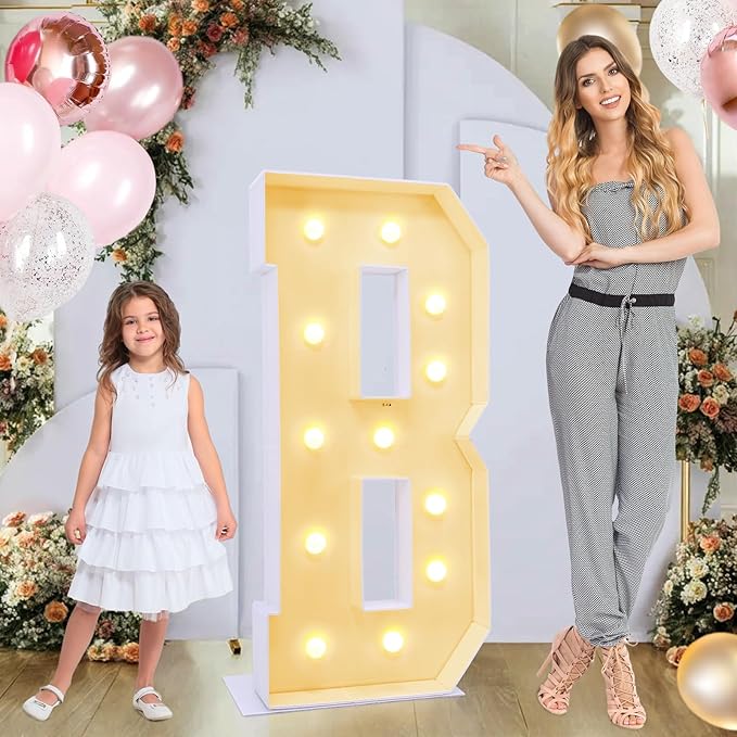 4ft Marquee for Letters B, Neon Sign, Plastic, 4 Feet Tall, Modern, Celebratory