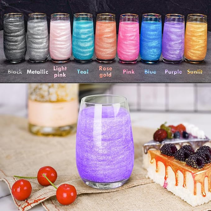 NiHome Edible Food-Grade Glitter Powder Glimmer Luster Dust Metallic Fancy Food Decorating Sprinkle Glimmery Dust for Drink Wine Beverage Cake Bakery Vegan Allergen-Free (Purple, 0.35oz/10g)