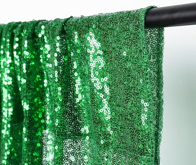 Eternal Beauty Green Sequin Backdrop, 10x10 Ft Glitter Background Curtains for Christmas Shimmer Photography Party Wedding Birthday Back Drop Decor