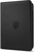 Premium Zip Card Binder, Fabmaker 9 Pocket Trading Card Binder, PU Cover Zipper Card Collection Album, Sturdy 360 Side-Loading Card Folder Holder for MTG, TCG, Game Cards, Sports Cards, Black