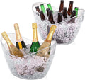 BARsics Large 3-Gallon Clear Plastic Ice Bucket, Beverage Tub for Parties (Pack of 2)