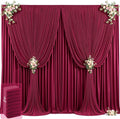 40ft x 12ft Burgundy Backdrop Curtains Wrinkle Free Backdrop Curtain for Wedding Parties Maroon Fabric Backdrops Drapes Back Drop Cloth Bridal Shower Stage Curtains Wedding Decorations for Reception