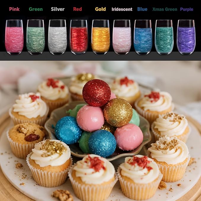 Twisweet Purple Edible Glitter for Drinks, Food Grade 12g Sparkling Sprinkles Cake Decorating Supplies, Edible Luster Dust for Cocktail Beverages, Food Coloring Shimmer Powder for Cupcakes Cookies Cake Decorations