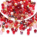200PCS 6MM Crystal Glass Beads for Jewelry Making Red Series Rondelle Facted Crystal Glass Beads for Bracelet Making Round Glass Spacer Beads for DIY Crafts Wind Chimes Suncatchers